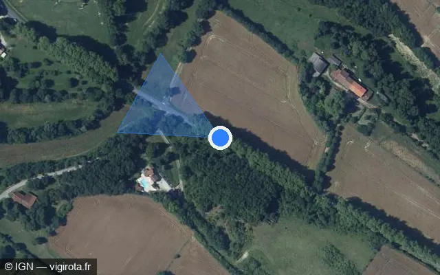 Vue satellite de l'emplacement du radar fixe à Laboulbène sur Route de Lautrec / D 83