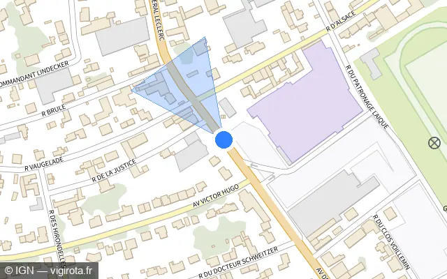 Vue plan de l'emplacement du radar fixe à Chaumont sur Avenue de la République / D 619