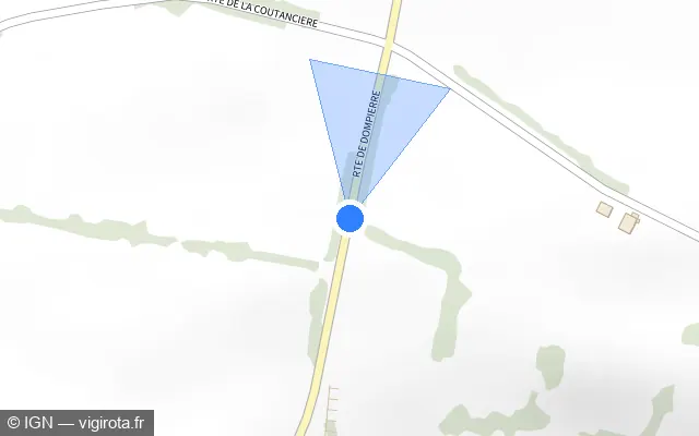 Vue plan de l'emplacement du radar fixe à Mouilleron-le-Captif sur Route de Dompierre / D 37