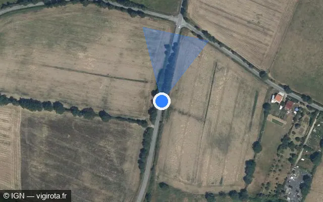 Vue satellite de l'emplacement du radar fixe à Mouilleron-le-Captif sur Route de Dompierre / D 37