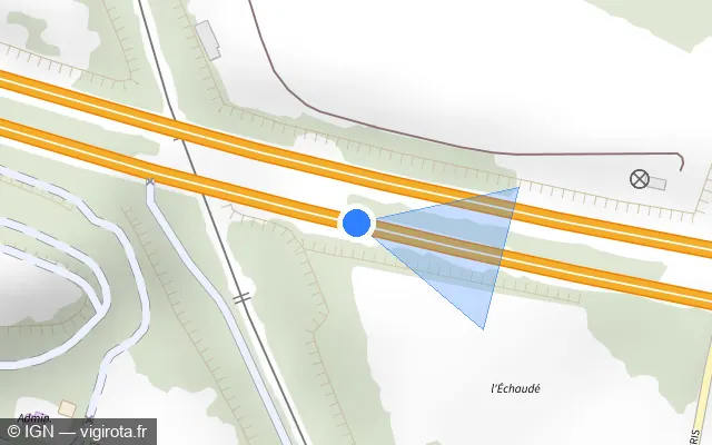 Vue plan de l'emplacement du radar fixe à Champlan sur A 10 / E 05 / E 50 / L'Aquitaine
