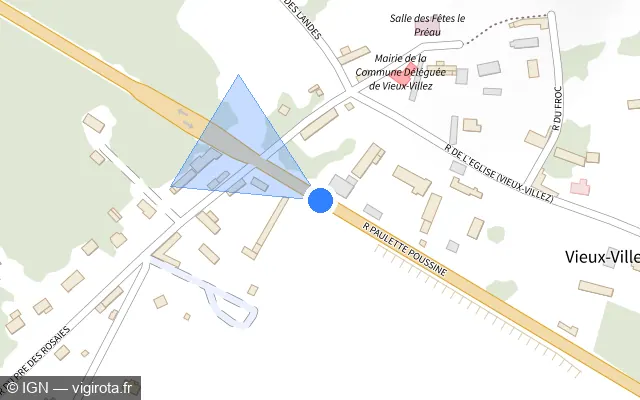 Vue plan de l'emplacement du radar fixe à Le Val d'Hazey sur Route Paulette Poussine / D 6015
