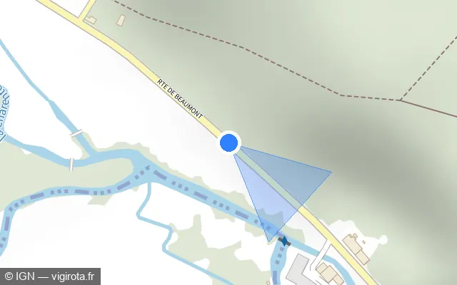 Vue plan de l'emplacement du radar fixe à Menneval sur D 133