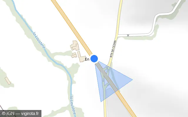Vue plan de l'emplacement du radar fixe à Jegun sur Route de la Loustère / D 930
