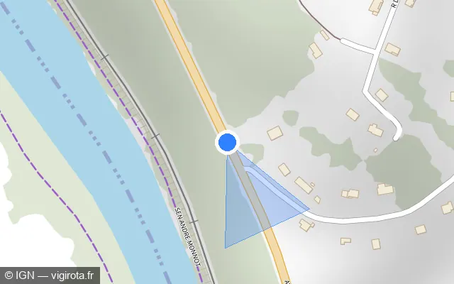 Vue plan de l'emplacement du radar fixe à Abrest sur Avenue de Thiers / D 906e
