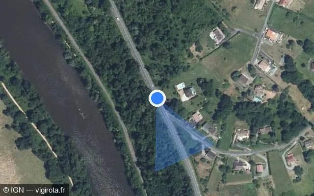 Vue satellite de l'emplacement du radar fixe à Abrest sur Avenue de Thiers / D 906e