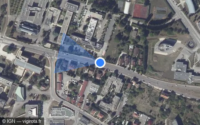 Vue satellite de l'emplacement du radar fixe à Saint-Apollinaire sur Rue Sully / M 107