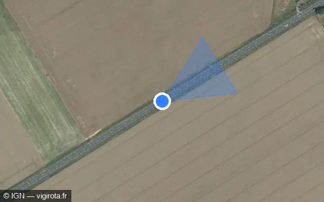 Vue satellite de l'emplacement du radar fixe à Neuvy-Pailloux sur N 151