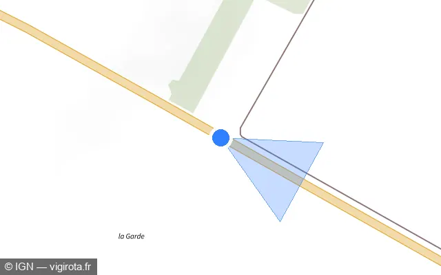 Vue plan de l'emplacement du radar fixe à Buzançais sur D 943