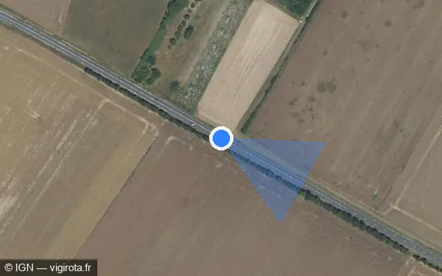 Vue satellite de l'emplacement du radar fixe à Buzançais sur D 943