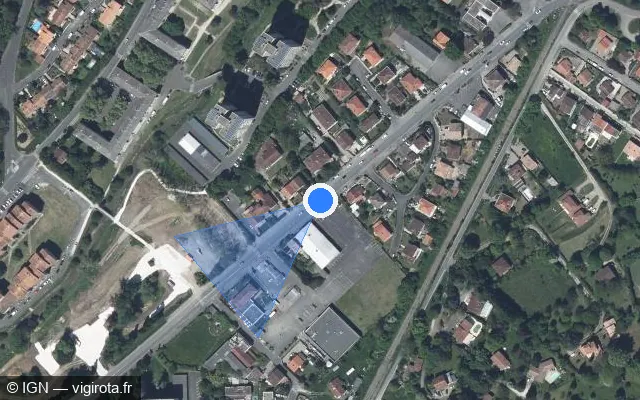Vue satellite de l'emplacement du radar fixe à Agen sur Avenue Léon Blum / D 656