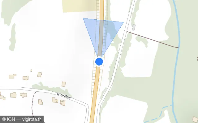 Vue plan de l'emplacement du radar fixe à Kervignac sur D 781