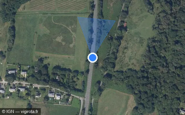 Vue satellite de l'emplacement du radar fixe à Kervignac sur D 781