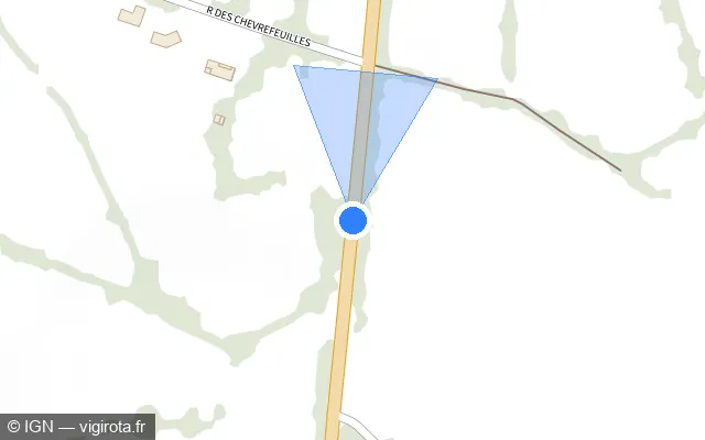 Vue plan de l'emplacement du radar fixe à Lageon sur D 938