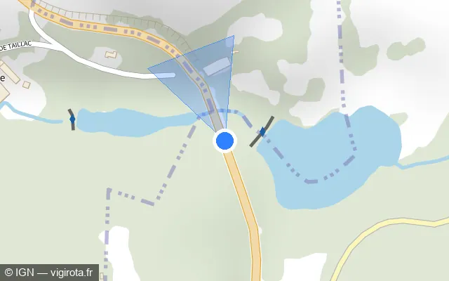 Vue plan de l'emplacement du radar fixe à Nantiat sur N 147