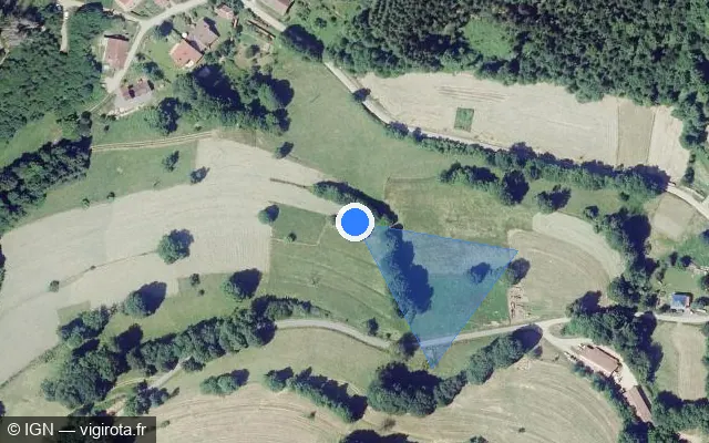 Vue satellite de l'emplacement du radar fixe à Lusse sur Tunnel Maurice-Lemaire / N 159