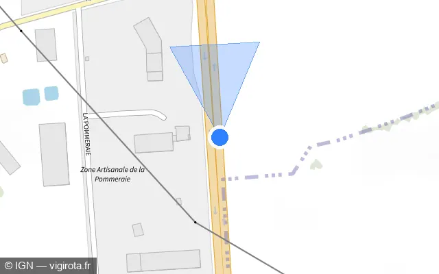 Vue plan de l'emplacement du radar fixe à Béthon sur D 338
