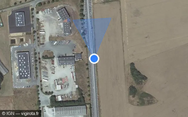 Vue satellite de l'emplacement du radar fixe à Béthon sur D 338