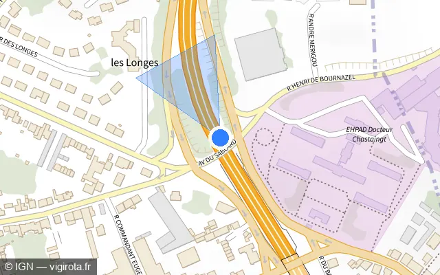 Vue plan de l'emplacement du radar fixe à Panazol sur A 20 / E 09 / L'Occitane