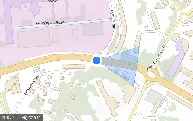 Vue plan de l'emplacement du radar fixe à Isle sur Boulevard Bel Air