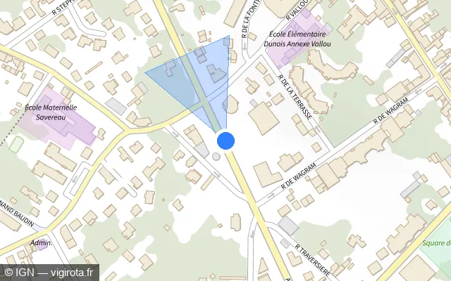 Vue plan de l'emplacement du radar fixe à Limeil-Brévannes sur Avenue du Général Leclerc