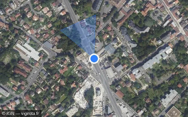 Vue satellite de l'emplacement du radar fixe à Limeil-Brévannes sur Avenue du Général Leclerc