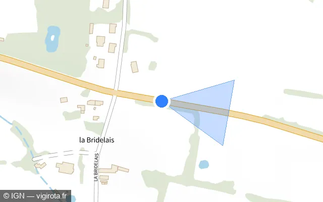 Vue plan de l'emplacement du radar fixe à Saint-Père-en-Retz sur D 5