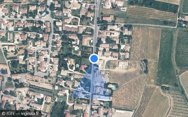Vue satellite de l'emplacement du radar fixe à Saint-Just-d'Ardèche sur Route de Bourg Saint-Andéol / D 86