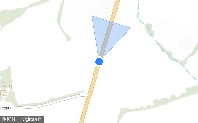 Vue plan de l'emplacement du radar fixe à Trémentines sur D 160