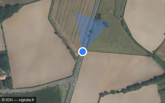 Vue satellite de l'emplacement du radar fixe à Trémentines sur D 160