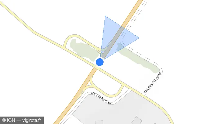 Vue plan de l'emplacement du radar fixe à Semoutiers-Montsaon sur D 520