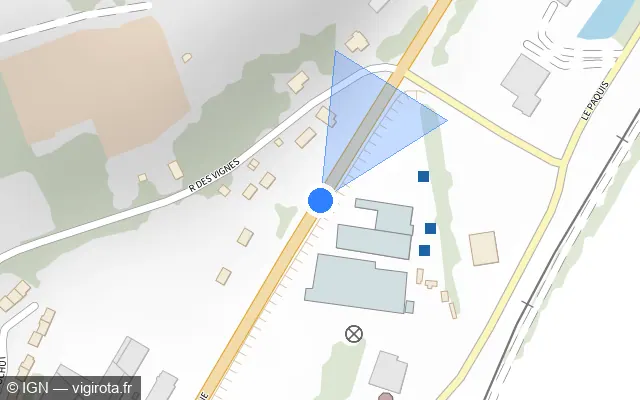 Vue plan de l'emplacement du radar fixe à Le Montsaugeonnais sur Avenue de Champagne / D 974