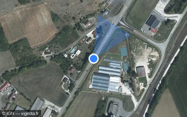 Vue satellite de l'emplacement du radar fixe à Le Montsaugeonnais sur Avenue de Champagne / D 974