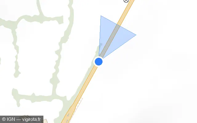 Vue plan de l'emplacement du radar fixe à Courbeveille sur D 771