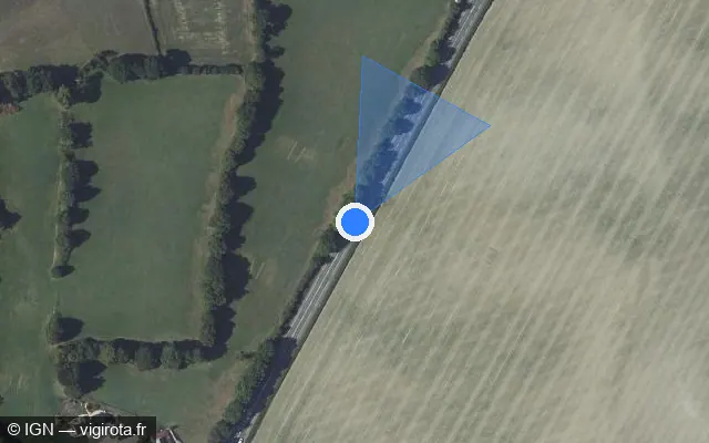 Vue satellite de l'emplacement du radar fixe à Courbeveille sur D 771