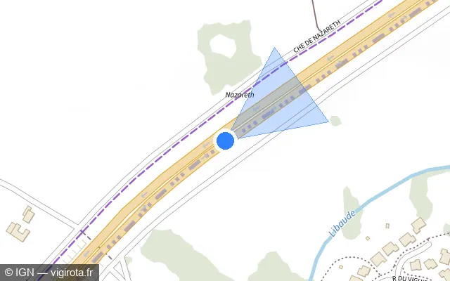 Vue plan de l'emplacement du radar fixe à Wicres sur N 41 / Rocade des Weppes