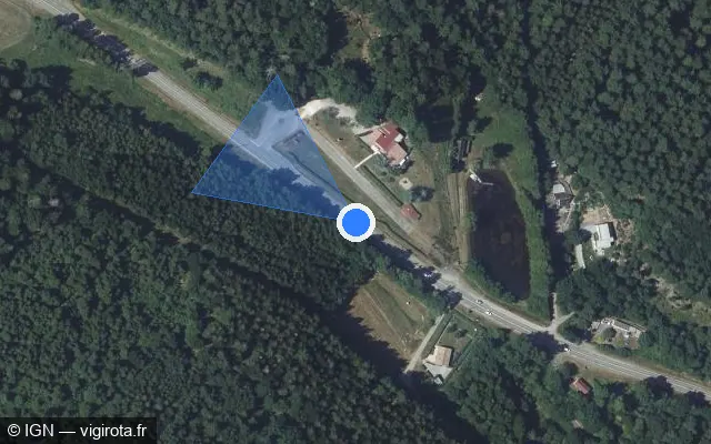 Vue satellite de l'emplacement du radar fixe à Épinal sur Route de Gérardmer / D 11