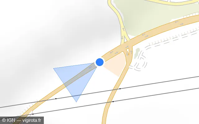 Vue plan de l'emplacement du radar fixe à Tonnerre sur D 965