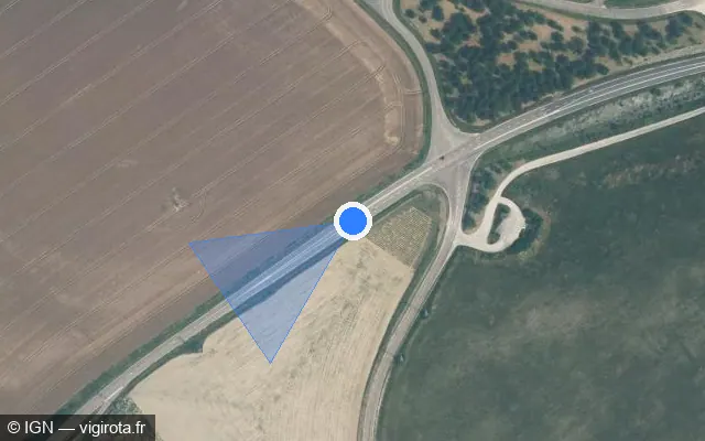 Vue satellite de l'emplacement du radar fixe à Tonnerre sur D 965