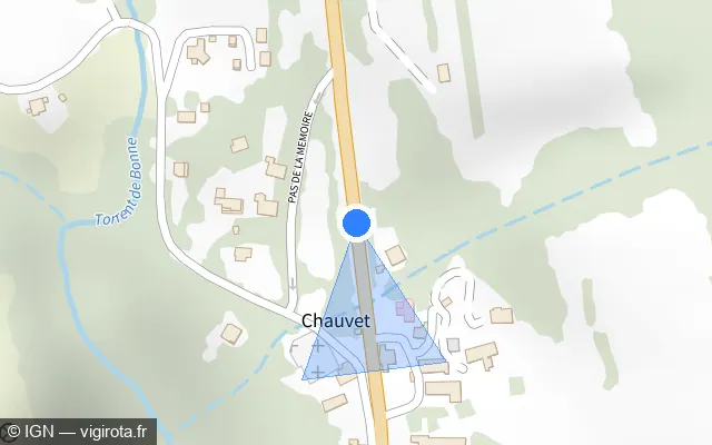 Vue plan de l'emplacement du radar fixe à Gap sur Route Napoléon / N 85