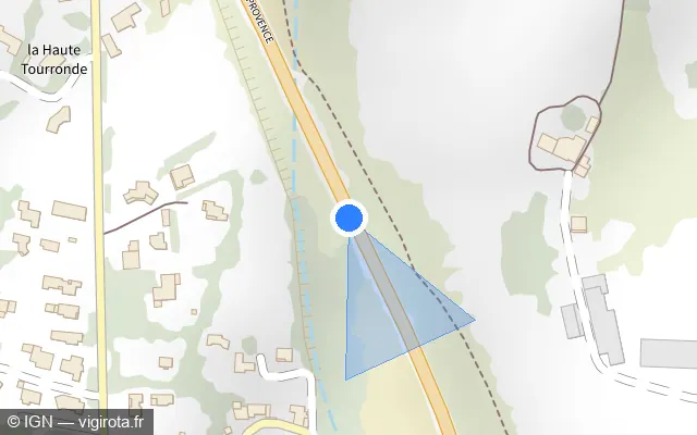 Vue plan de l'emplacement du radar fixe à Neffes sur Route Napoléon / N 85