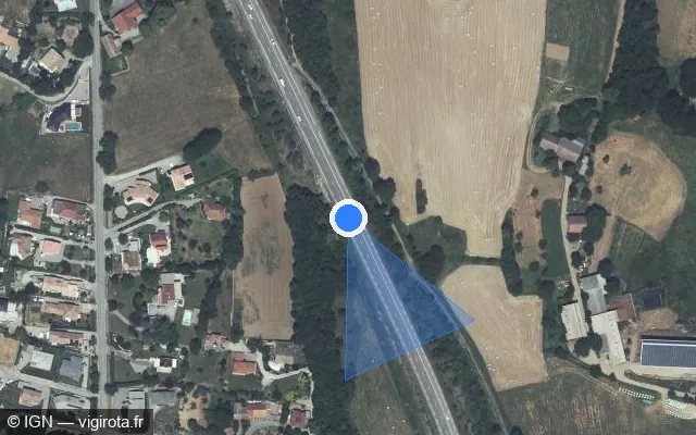 Vue satellite de l'emplacement du radar fixe à Neffes sur Route Napoléon / N 85