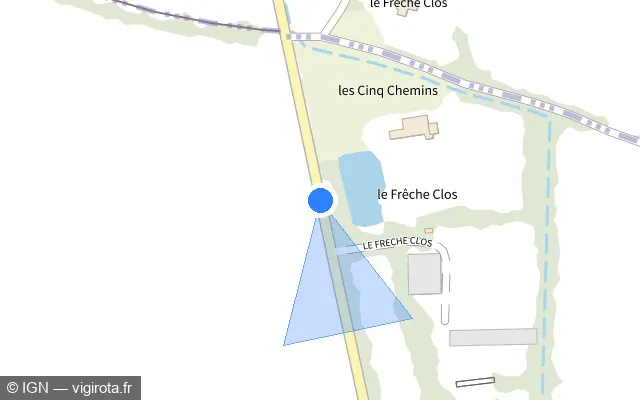 Vue plan de l'emplacement du radar fixe à Saint-Alban sur D 791