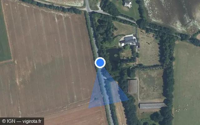 Vue satellite de l'emplacement du radar fixe à Saint-Alban sur D 791
