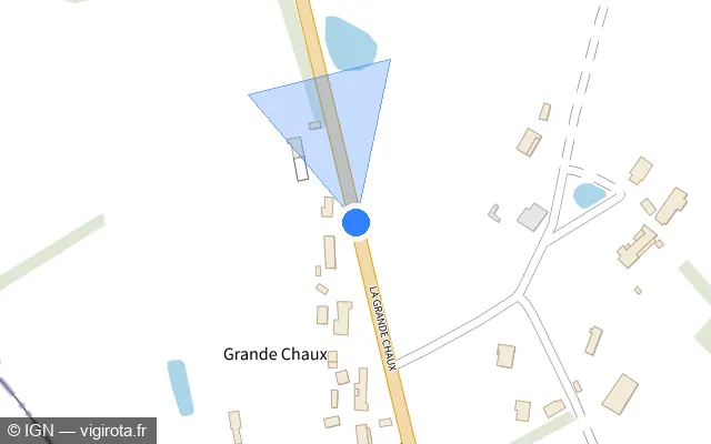 Vue plan de l'emplacement du radar fixe à Juif sur D 678