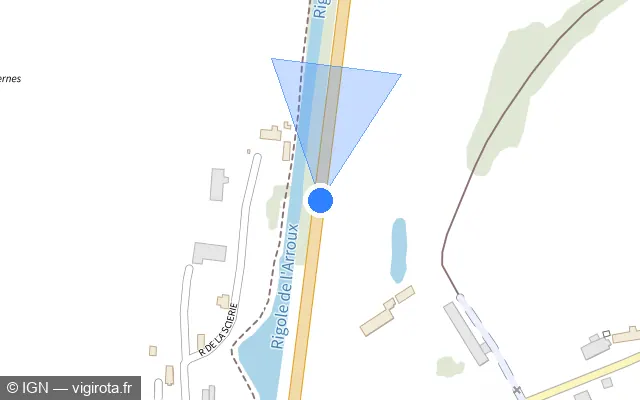 Vue plan de l'emplacement du radar fixe à Rigny-sur-Arroux sur Route de Gueugnon / D 994