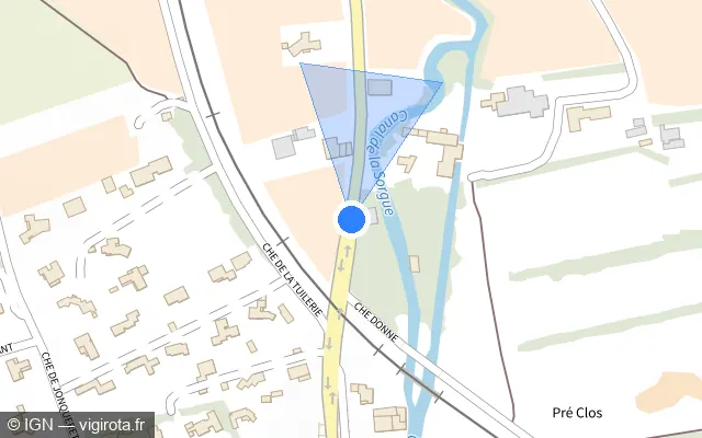 Vue plan de l'emplacement du radar fixe à Châteauneuf-de-Gadagne sur Route de Saint-Saturnin / D 6