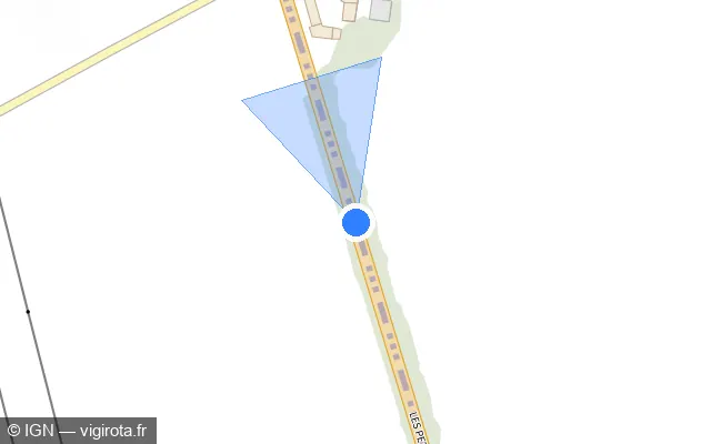 Vue plan de l'emplacement du radar fixe à Santilly sur D 954