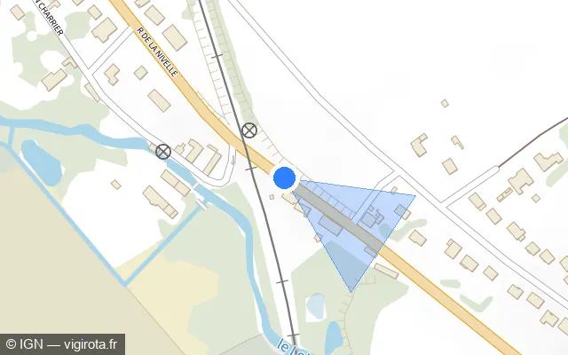 Vue plan de l'emplacement du radar fixe à Amilly sur Rue de la Mère Dieu / D 943