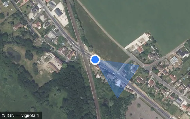 Vue satellite de l'emplacement du radar fixe à Amilly sur Rue de la Mère Dieu / D 943